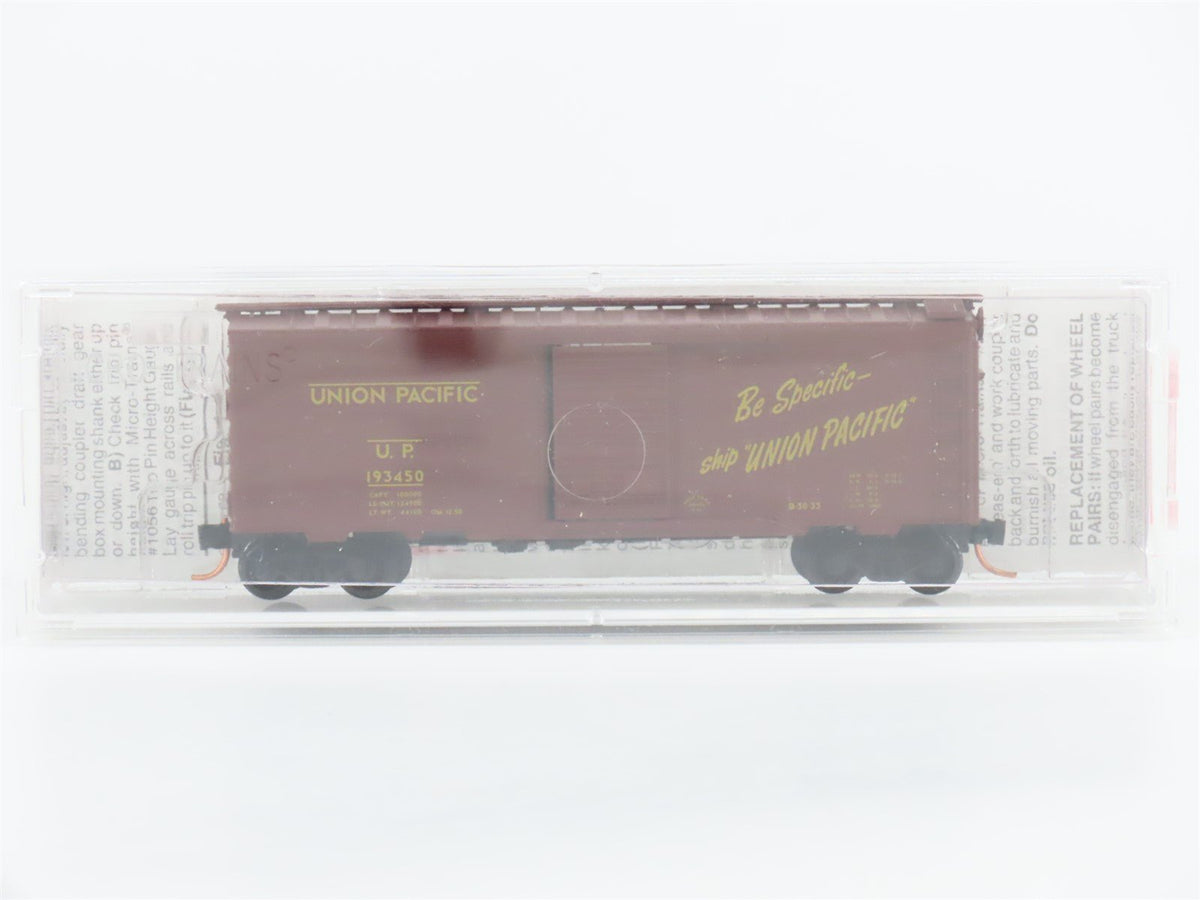 N Scale Micro-Trains MTL 20296 UP Union Pacific 40&#39; Single Door Box Car #193450