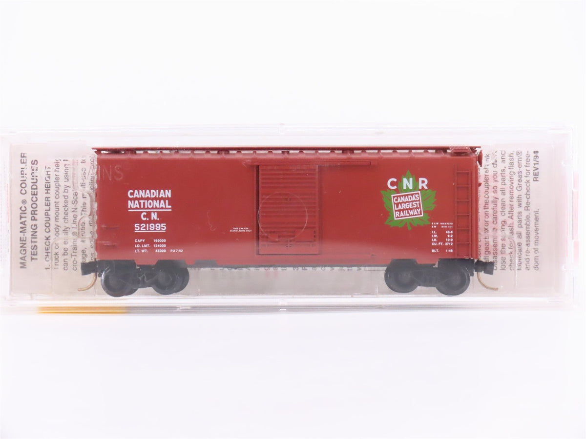 N Scale Micro-Trains MTL 20206 CN Canadian National Railroad 40&#39; Box Car #521995