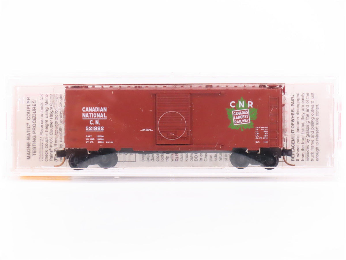 N Scale Micro-Trains MTL 20206 CN Canadian National Railroad 40&#39; Box Car #521992