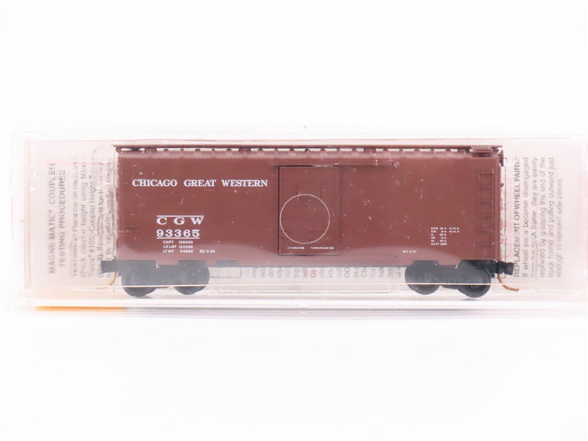 N Scale Micro-Trains MTL 20466 CGW Chicago Great Western 40&#39; Box Car #93365