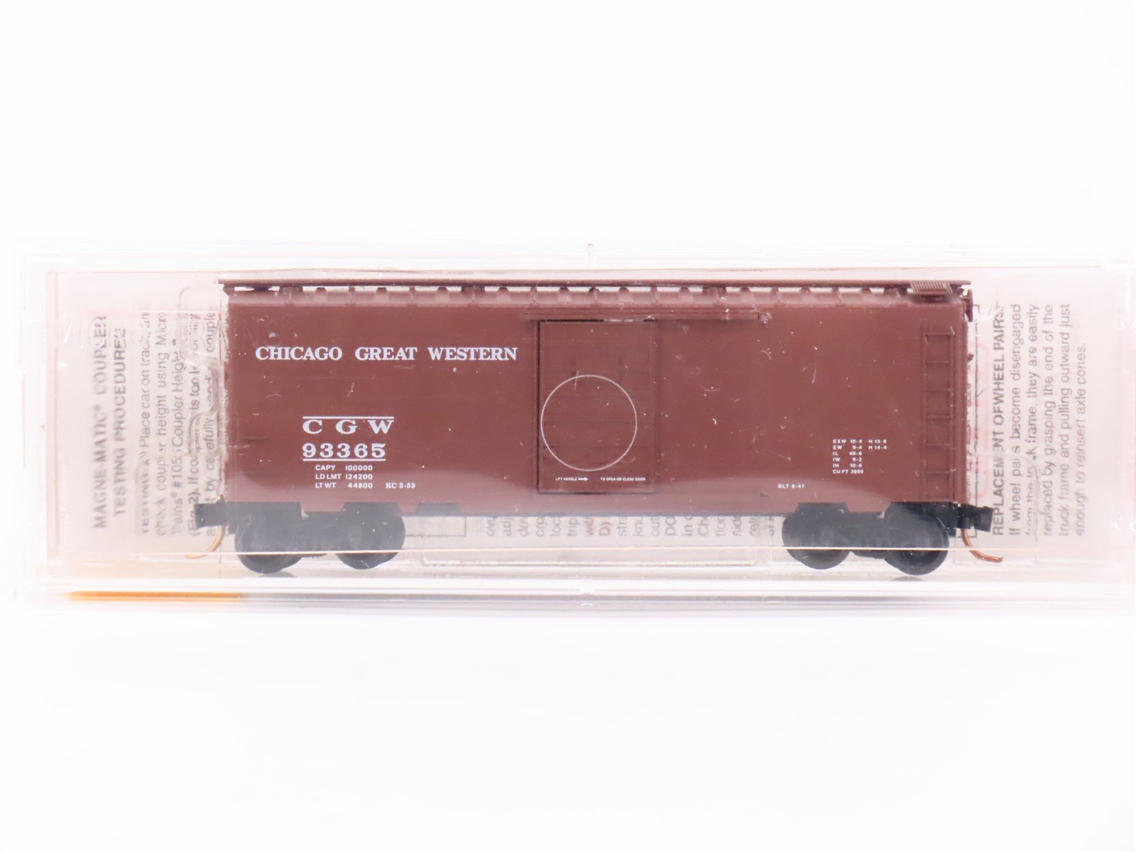 N Scale Micro-Trains MTL 20466 CGW Chicago Great Western 40' Box Car #93365