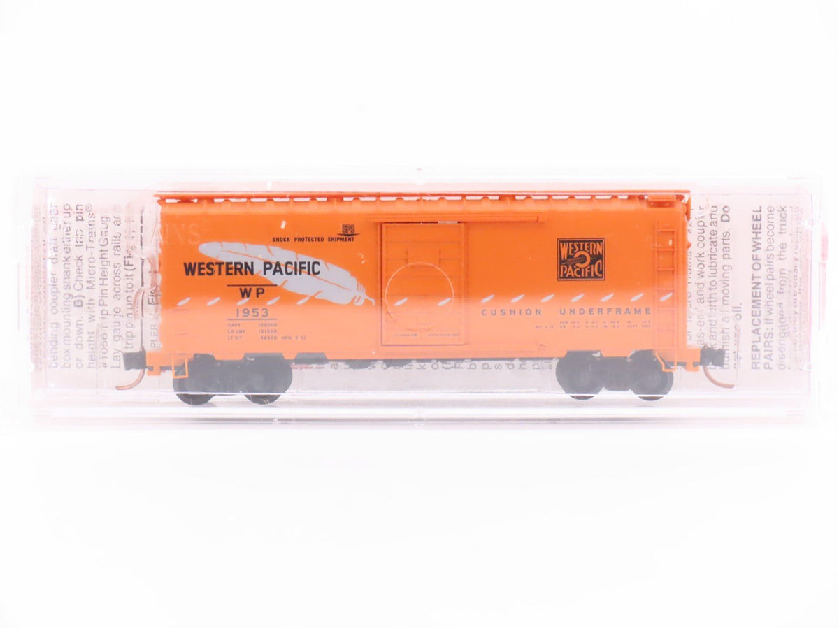 N Scale Micro-Trains MTL 20506 WP Western Pacific Feather 40&#39; Box Car #1953