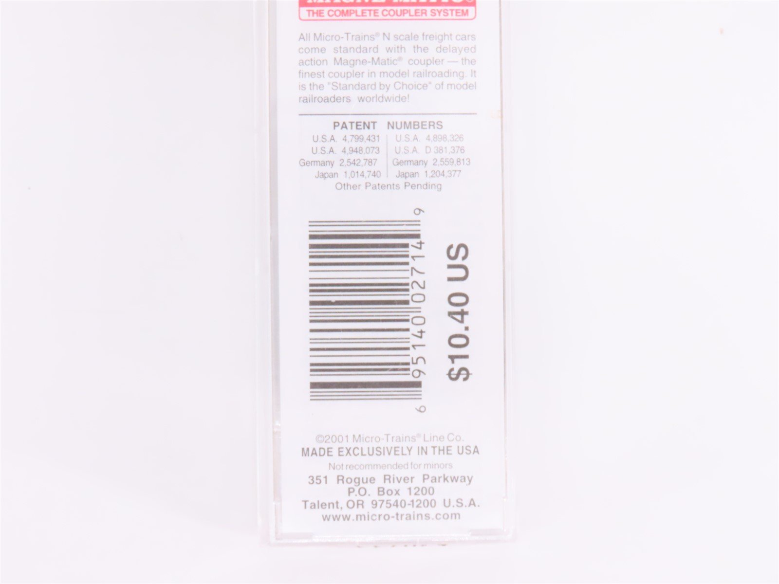 N Scale Micro-Trains MTL 20546 CP Canadian Pacific 40' Single Door Box Car #4901