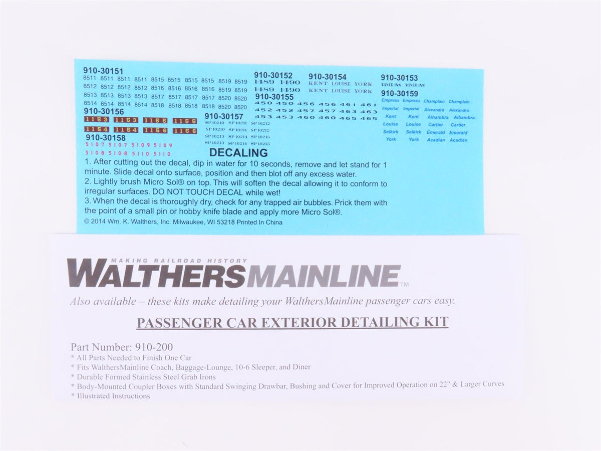 HO Scale Walthers Mainline 910-30152 ATSF Santa Fe 85&#39; Budd Diner Passenger Car