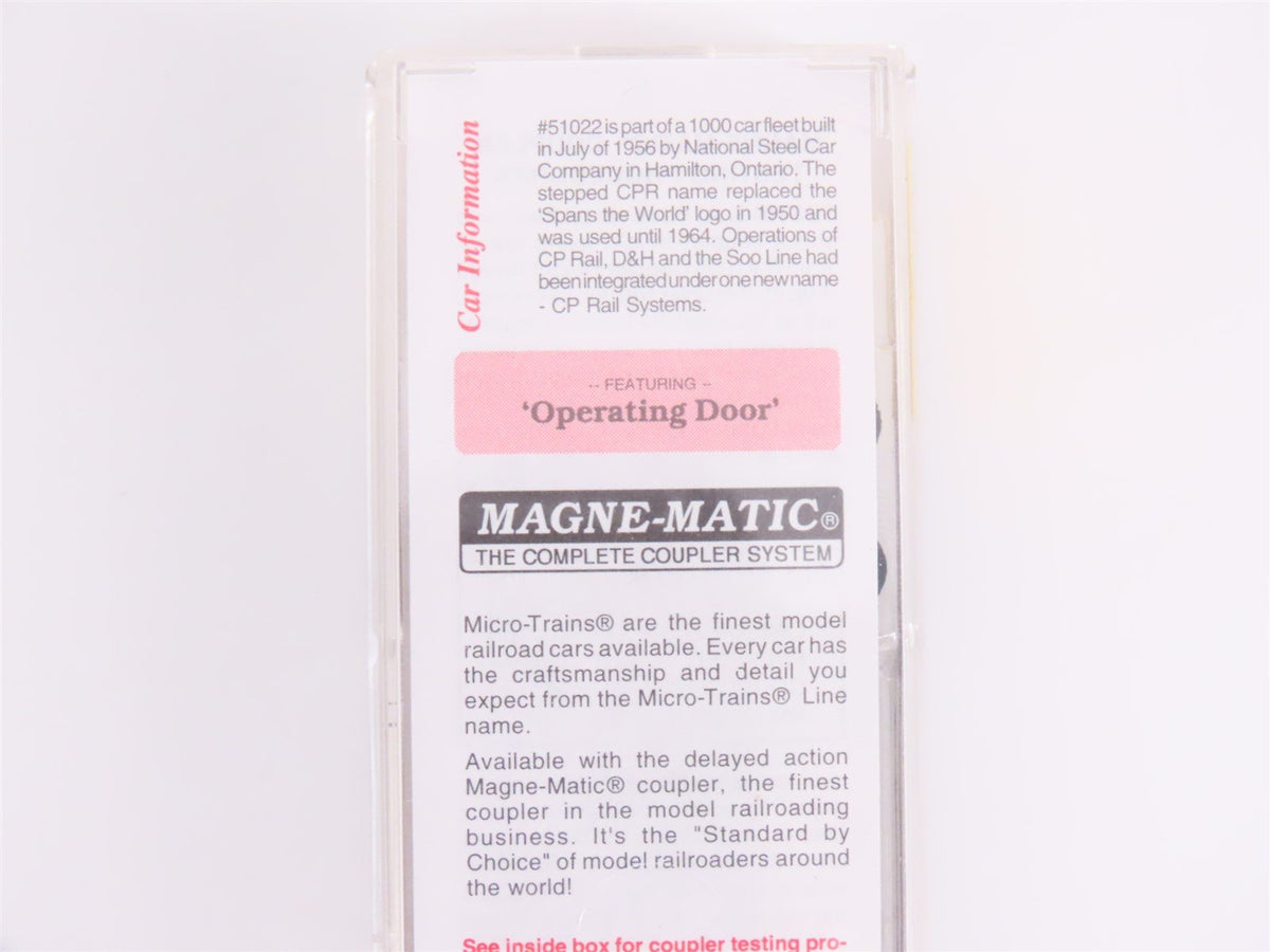 N Scale Micro-Trains MTL 20436 CP Canadian Pacific Railway 40&#39; Box Car #51022