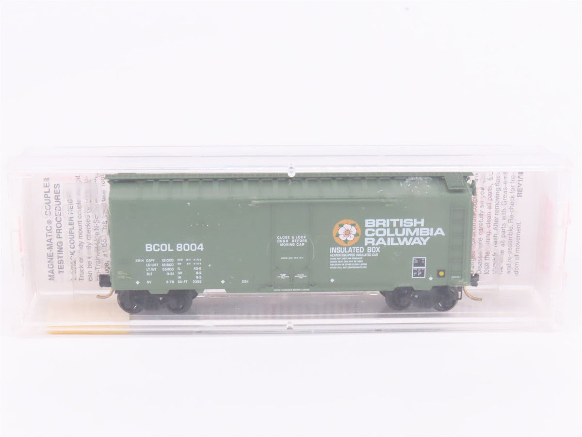 N Scale Micro-Trains MTL 21230 BCOL British Columbia Railway 40&#39; Box Car #8004