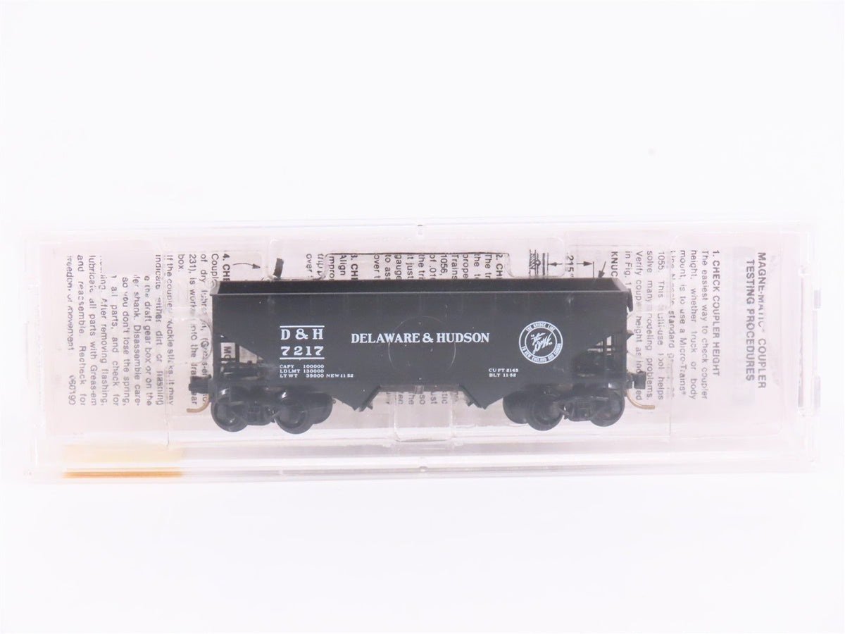 N Scale Micro-Trains MTL 55170 D&amp;H Delaware &amp; Hudson 33&#39; 2-Bay Hopper #7217