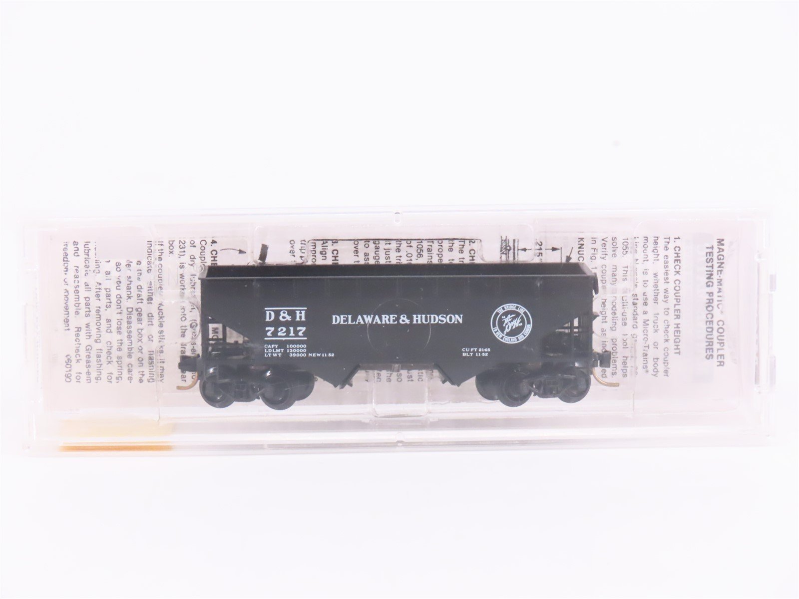 N Scale Micro-Trains MTL 55170 D&H Delaware & Hudson 33' 2-Bay Hopper #7217