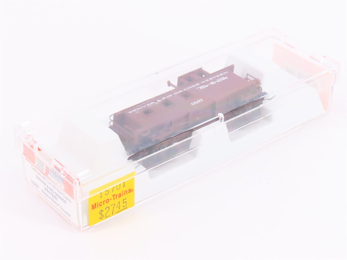 Nn3 Scale Micro-Trains MTL 15701 D&amp;RGW Denver &amp; Rio Grande Western Caboose #0587