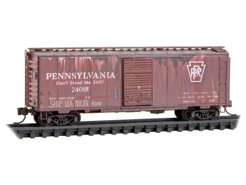 N Micro-Trains MTL 02044997 PRR Pennsylvania 40&#39; Box Car #24018 w/ Graffiti