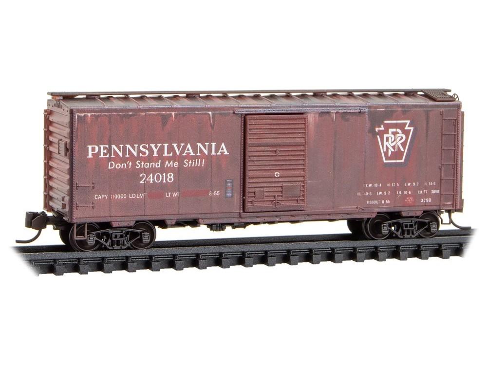 N Micro-Trains MTL 02044997 PRR Pennsylvania 40&#39; Box Car #24018 w/ Graffiti