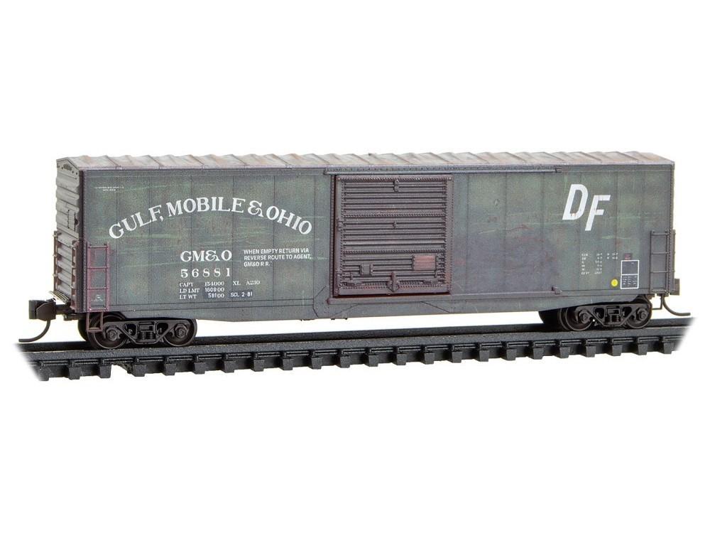 N Micro-Trains MTL 98305082 GM&amp;O 50&#39; Box Cars 2-Pack - Weathered &amp; Graffiti