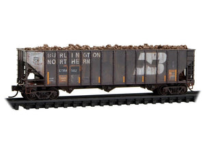 N Micro-Trains MTL 98305075 CTRN/ex-BN 3-Bay Hoppers 4-Pack w/ Load - Weathered