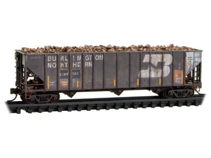 N Micro-Trains MTL 98305075 CTRN/ex-BN 3-Bay Hoppers 4-Pack w/ Load - Weathered