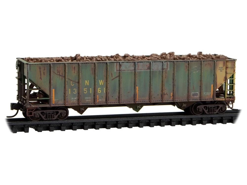 N Micro-Trains MTL 98305075 CTRN/ex-BN 3-Bay Hoppers 4-Pack w/ Load - Weathered