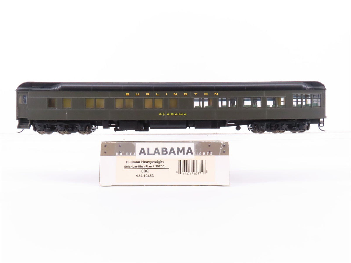 HO Walthers Classic 932-10453 CBQ HW Solarium-Obs Passenger Car &quot;Alabama&quot;