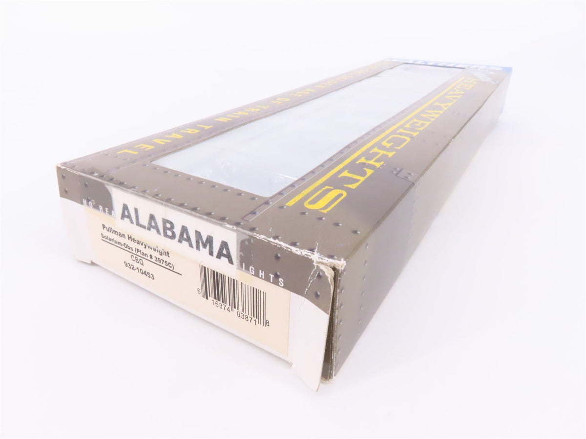 HO Walthers Classic 932-10453 CBQ HW Solarium-Obs Passenger Car &quot;Alabama&quot;