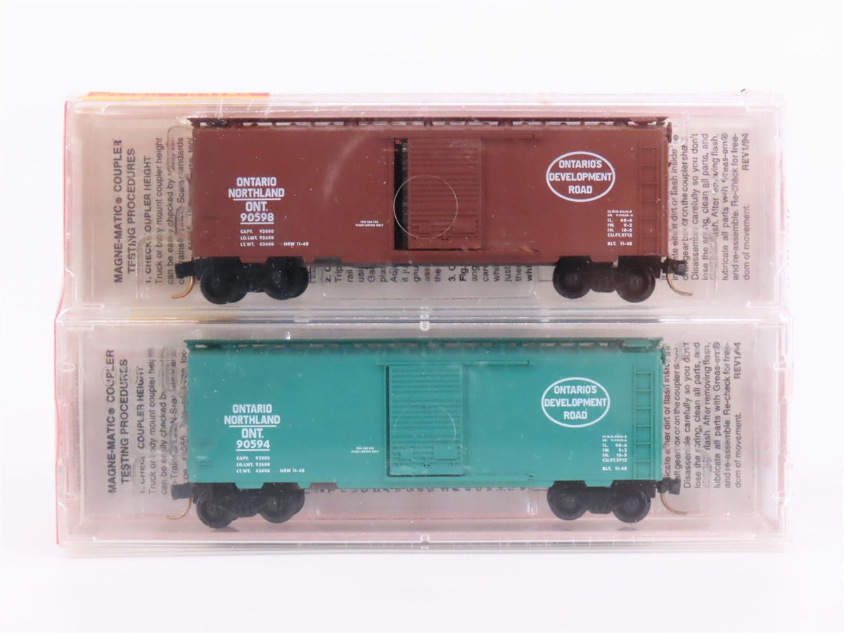 N Scale Micro-Trains MTL 20376-2 ONT Ontario Northland 40&#39; Box Car 2-Pack Sealed