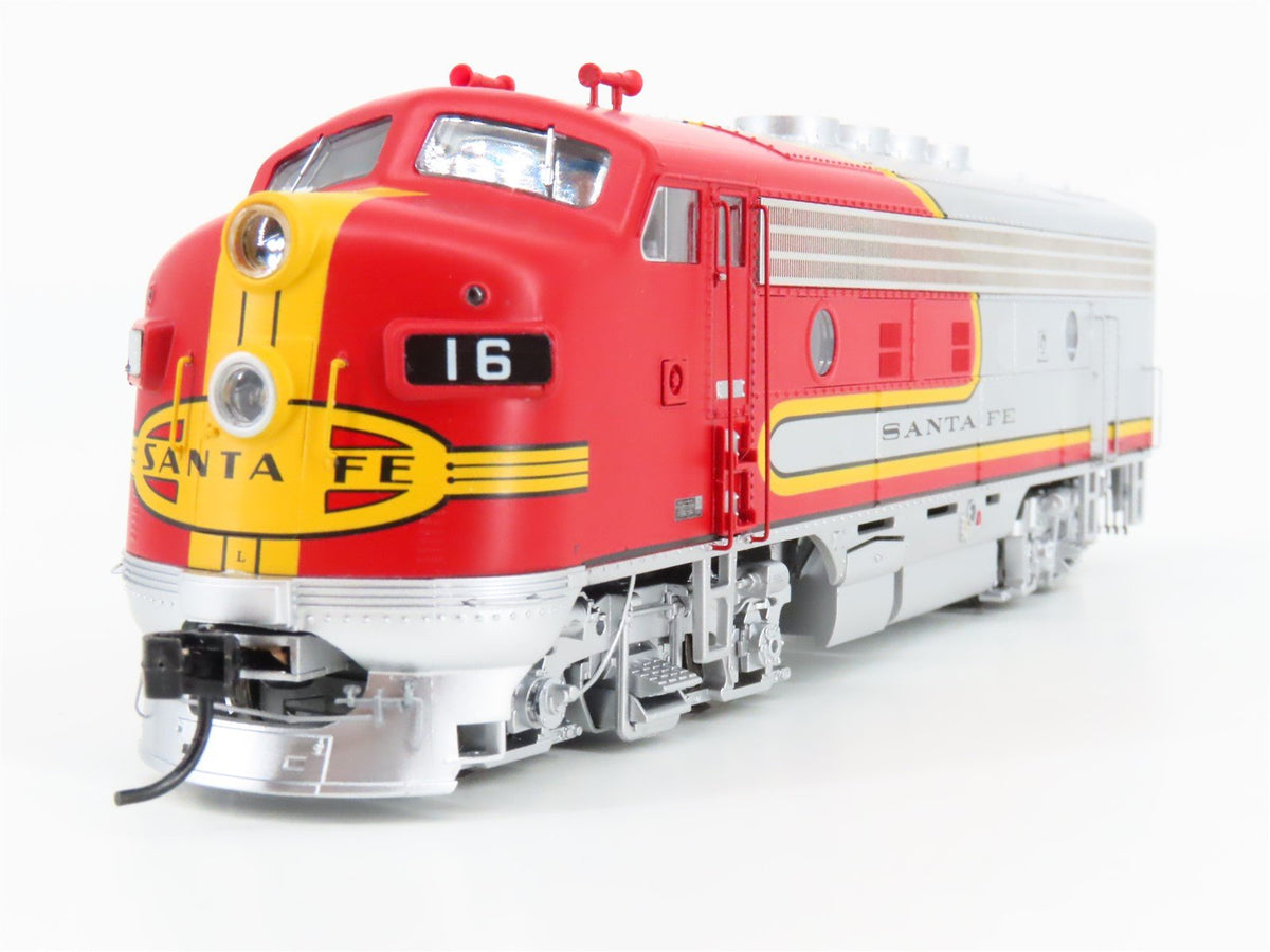 HO Walthers Proto ATSF &quot;Warbonnet&quot; EMD F3A/B Diesel Set #16L/16A w/ DCC &amp; Sound