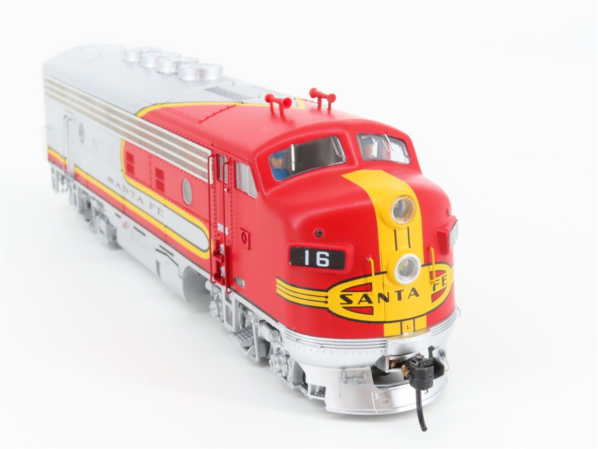 HO Walthers Proto ATSF &quot;Warbonnet&quot; EMD F3A/B Diesel Set #16L/16A w/ DCC &amp; Sound