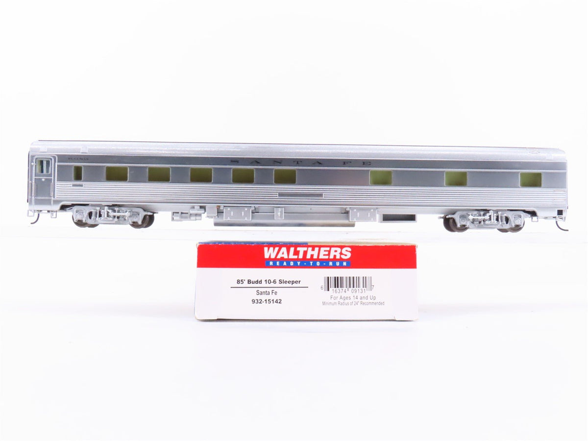 HO Scale Walthers 932-15142 ATSF Santa Fe 85&#39; Budd 10-6 Sleeper Passenger Car