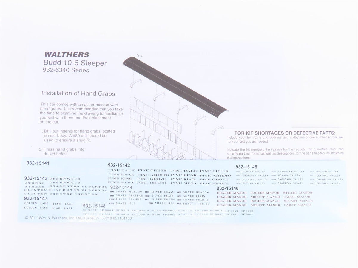 HO Scale Walthers 932-15142 ATSF Santa Fe 85&#39; Budd 10-6 Sleeper Passenger Car