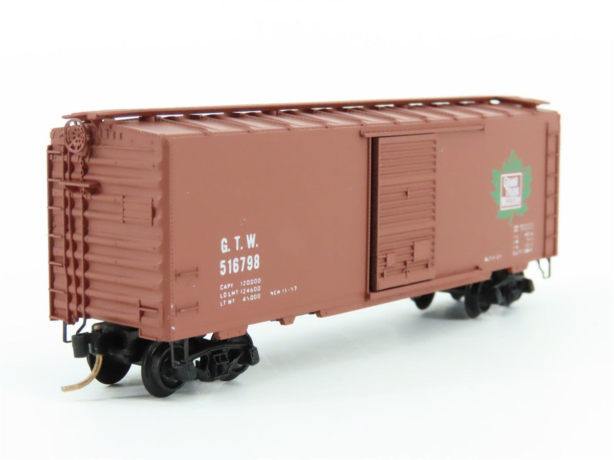 N Scale Kadee Micro-Trains MTL 20018 GTW Railroad 40&#39; Box Car #516798 Blue Label