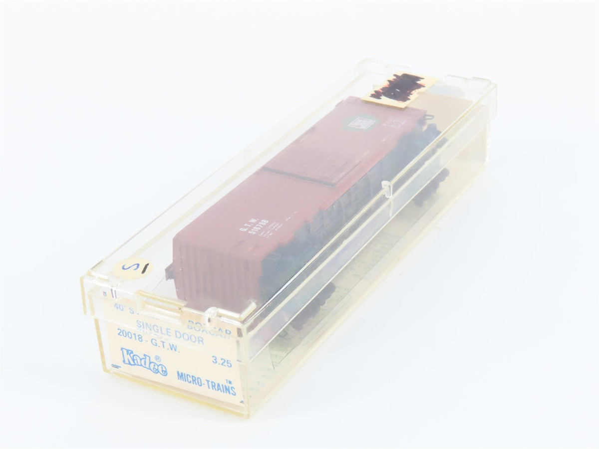 N Scale Kadee Micro-Trains MTL 20018 GTW Railroad 40&#39; Box Car #516798 Blue Label