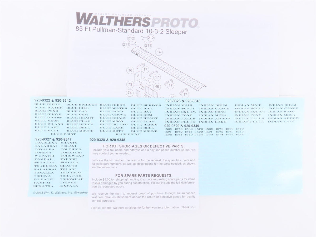 HO Walthers Proto 920-9342 ATSF Santa Fe 85&#39; P-S 10-3-2 Sleeper Passenger Car