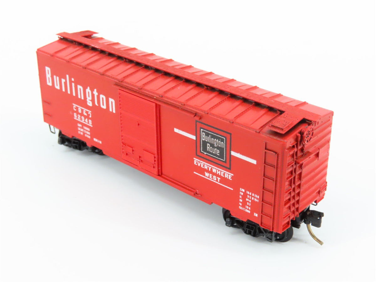 N Kadee Micro-Trains MTL 20338 CB&amp;Q Burlington 40&#39; Box Car #62948 - Blue Label