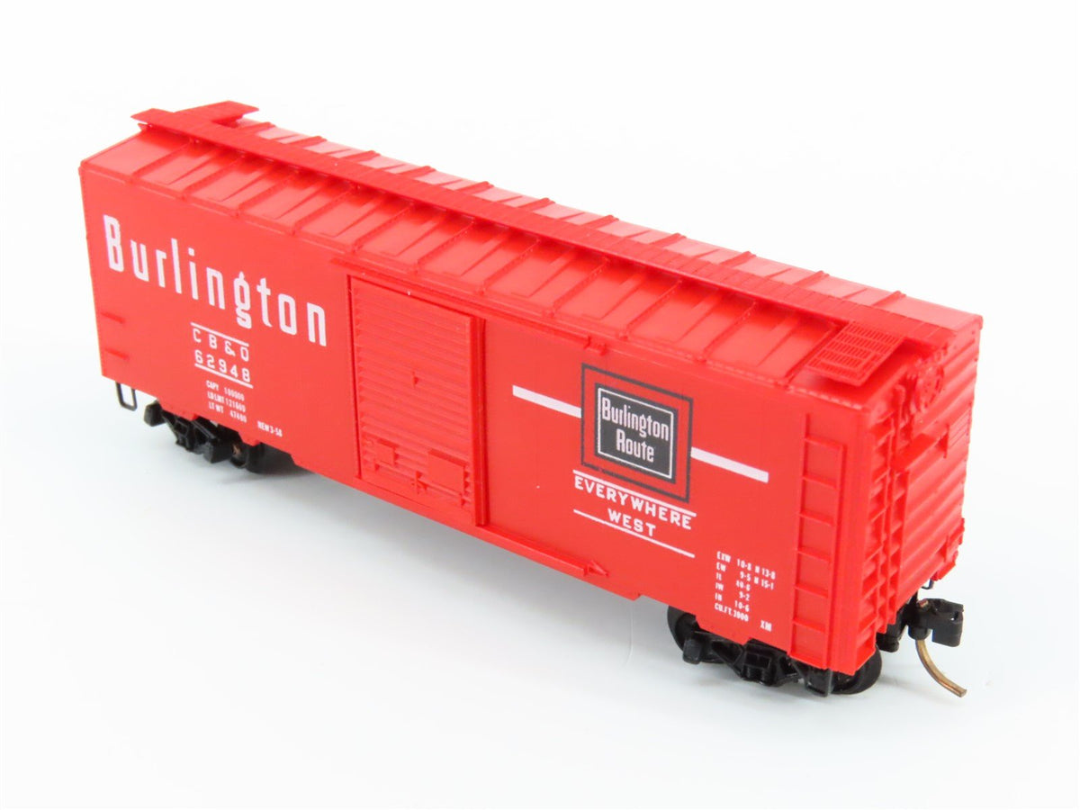 N Kadee Micro-Trains MTL 20338 CB&amp;Q Burlington 40&#39; Box Car #62948 - Blue Label