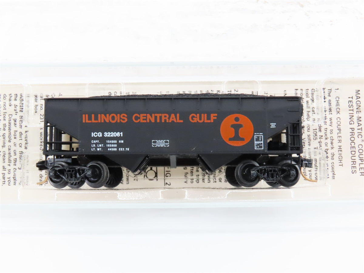 N Kadee Micro-Trains MTL 55142 ICG Illinois Central Gulf 2-Bay Hopper #322061