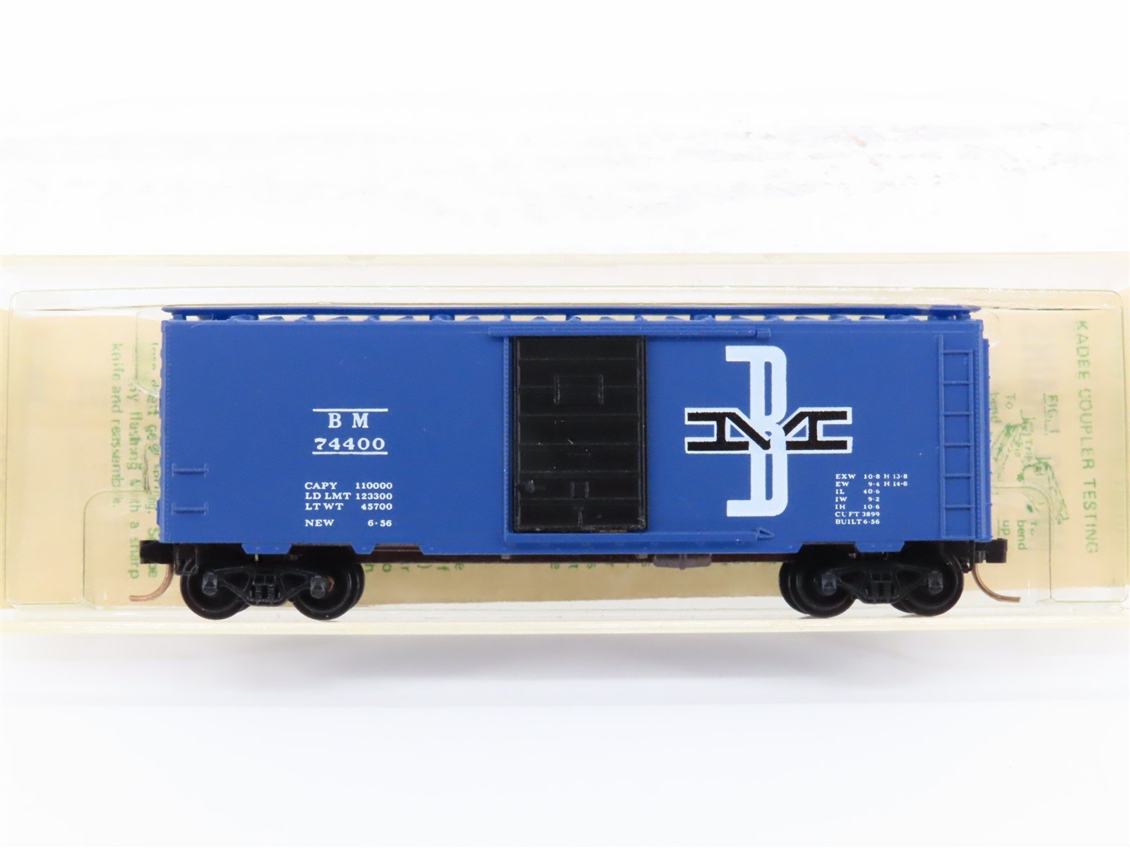 N Scale Kadee Micro-Trains MTL 20300 BM Boston & Maine 40' Box Car #74400