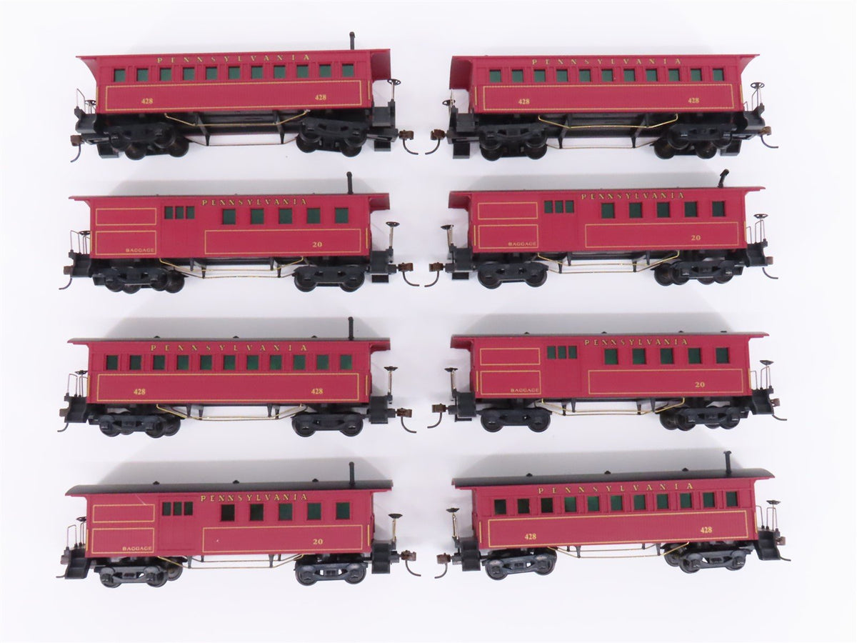 LOT of 8 HO Mantua PRR Pennsylvania Coach, Combine Passenger Cars