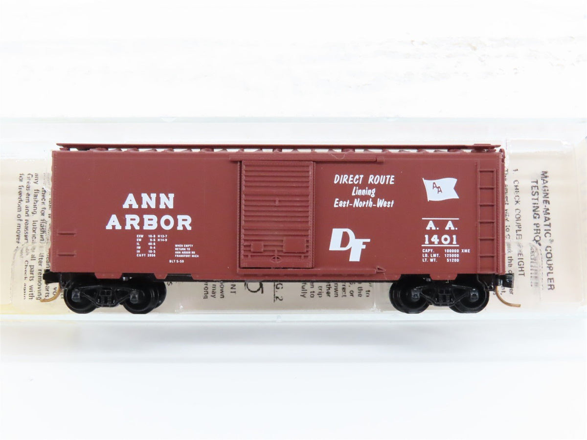 N Scale Kadee Micro-Trains MTL 20690 AA Ann Arbor 40&#39; Single Door Box Car #1401