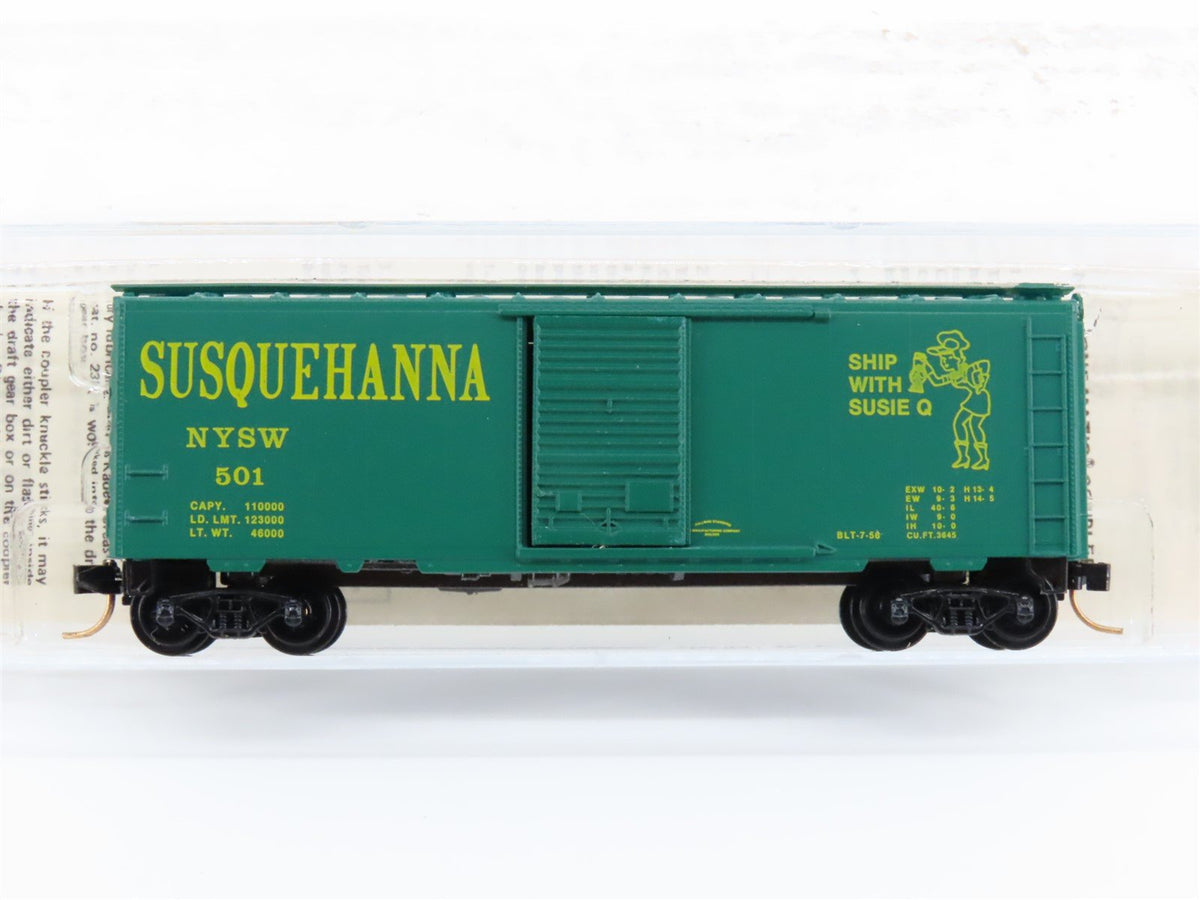 N Scale Kadee Micro-Trains MTL 20300 NYSW Susquehanna &quot;Susie-Q&quot; 40&#39; Box Car #501