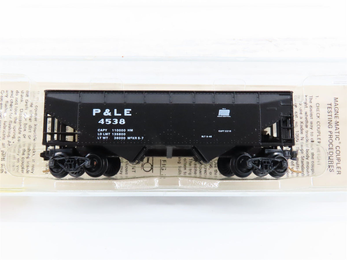 N Kadee Micro-Trains MTL 55230 P&amp;LE Pittsburgh &amp; Lake Erie 2-Bay Hopper #4538