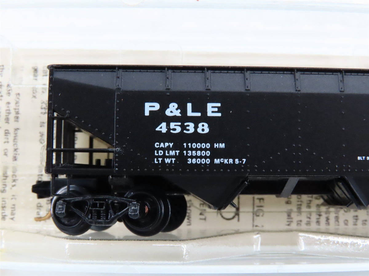 N Kadee Micro-Trains MTL 55230 P&amp;LE Pittsburgh &amp; Lake Erie 2-Bay Hopper #4538