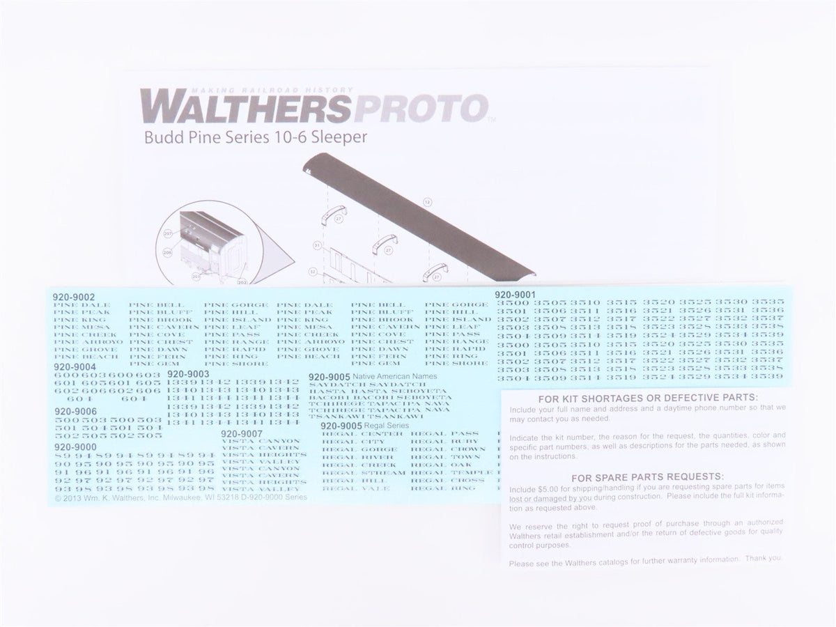 HO Scale Walthers Proto 920-9352 ATSF Santa Fe 85&#39; Budd Sleeper Passenger Car