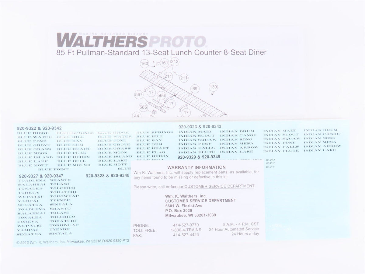 HO Walthers Proto 920-9329 ATSF Santa Fe 85&#39; P-S Diner Dormitory Passenger Car