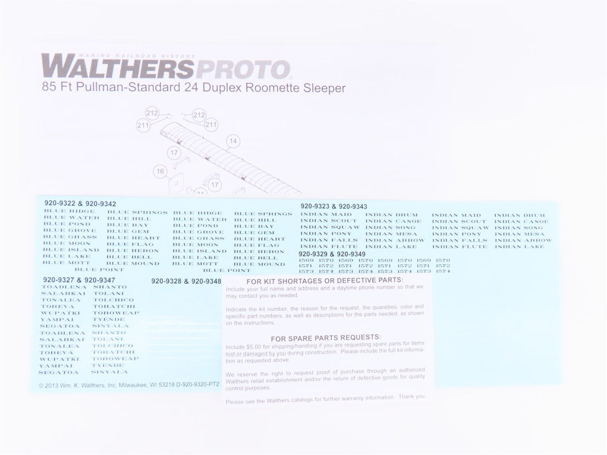 HO Walthers Proto 920-9323 ATSF Santa Fe 85&#39; P-S Dplx Roomette Passenger Car