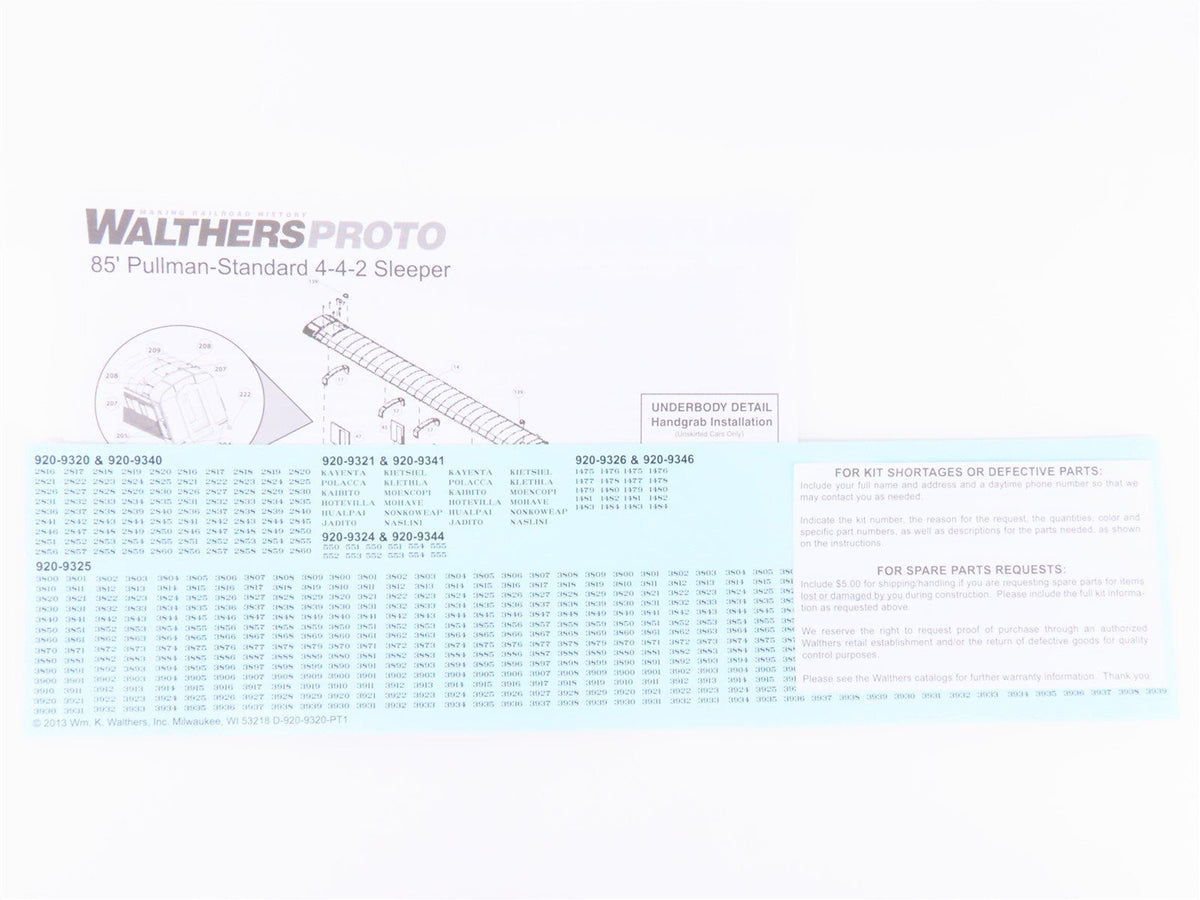 HO Walthers Proto 920-9321 ATSF Santa Fe 85&#39; P-S 4-4-2 Sleeper Passenger Car