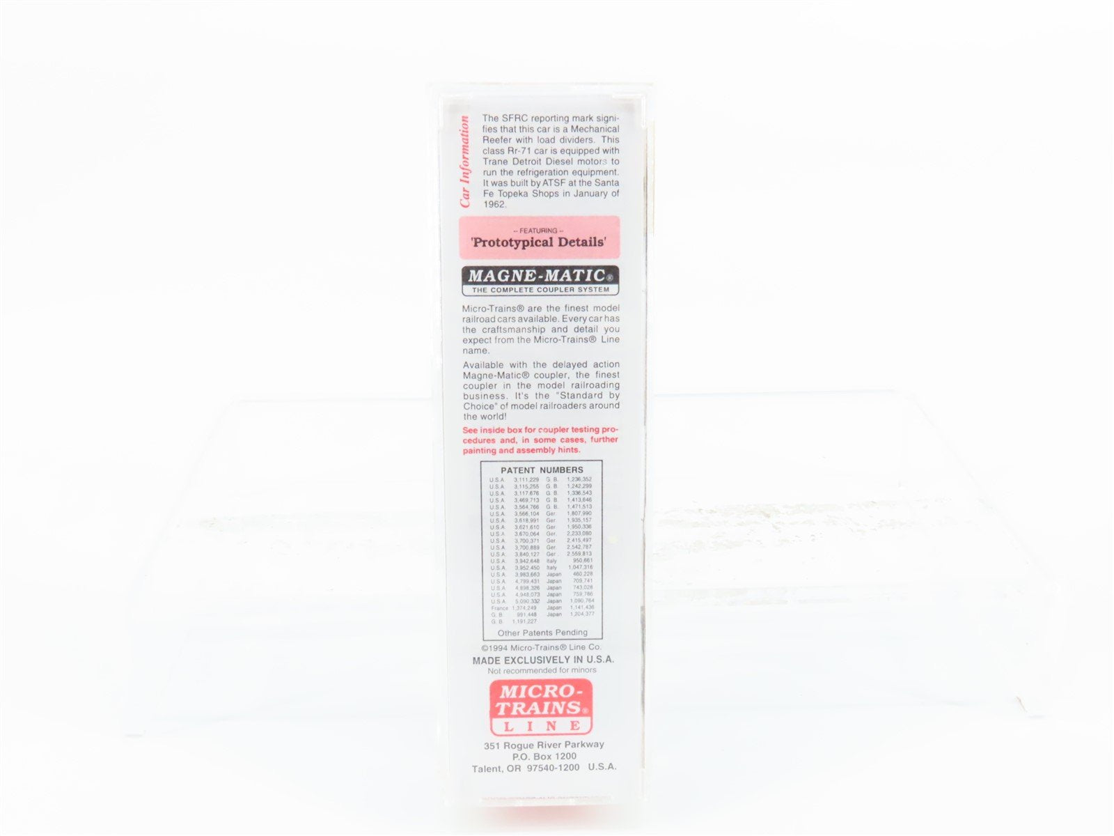 N Scale Micro-Trains MTL 70070 SFRC Santa Fe Railroad Mechanical Reefer #1707