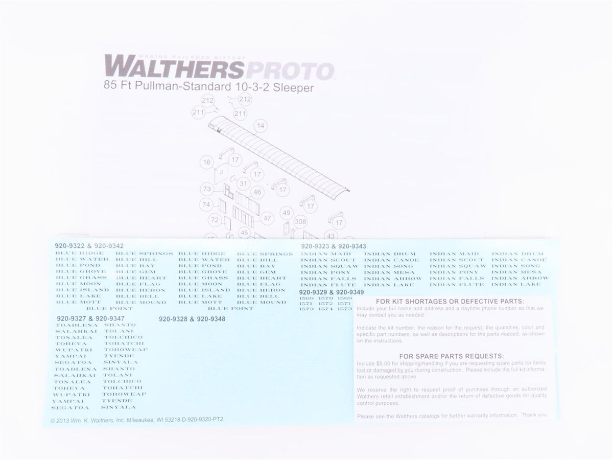 HO Walthers Proto 920-9322 ATSF Santa Fe 85&#39; P-S 10-3-2 Sleeper Passenger Car