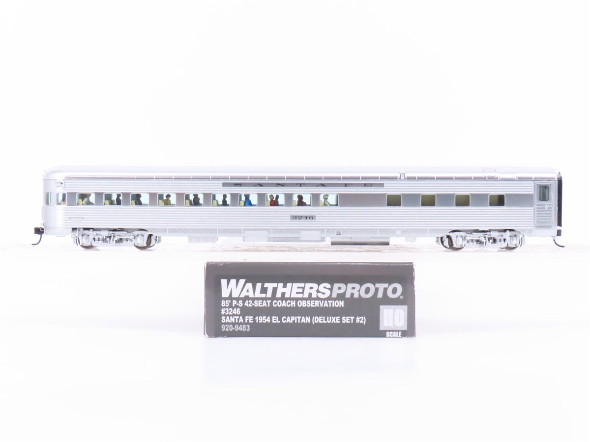 HO Walthers Proto 920-9483 ATSF Santa Fe 85&#39; P-S 42-Seat Obs Passenger Car