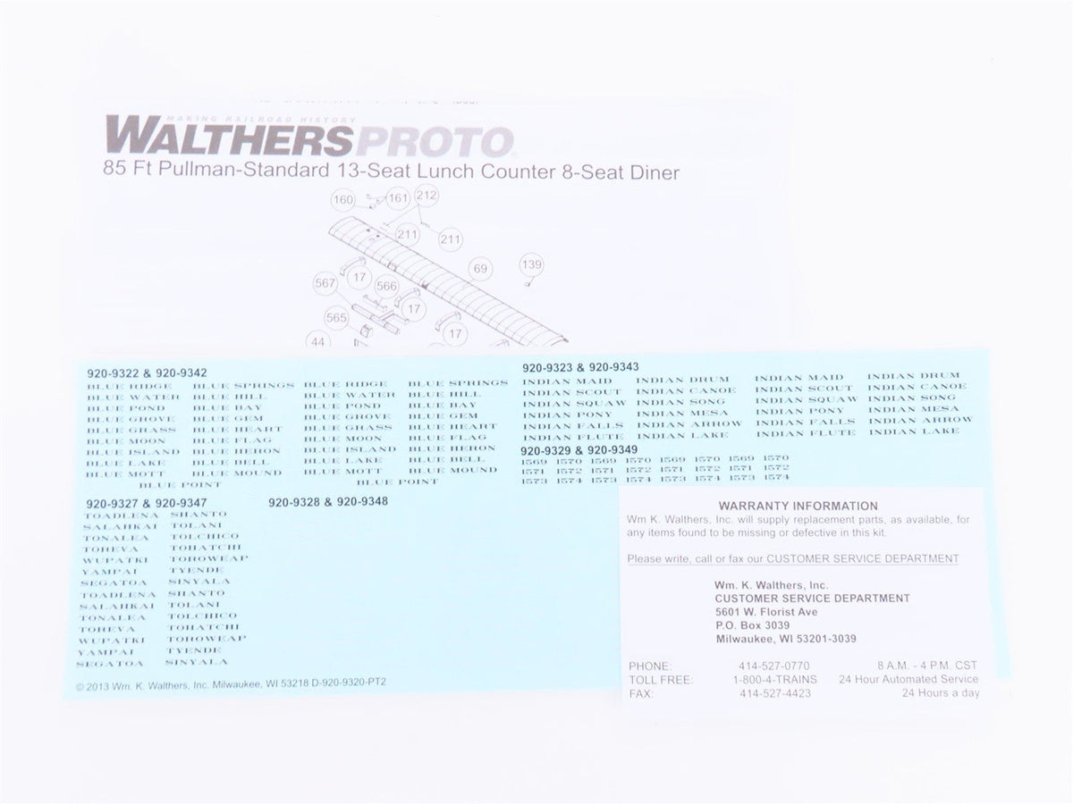 HO Walthers Proto 920-9349 ATSF Santa Fe 85&#39; P-S Diner Dormitory Passenger Car