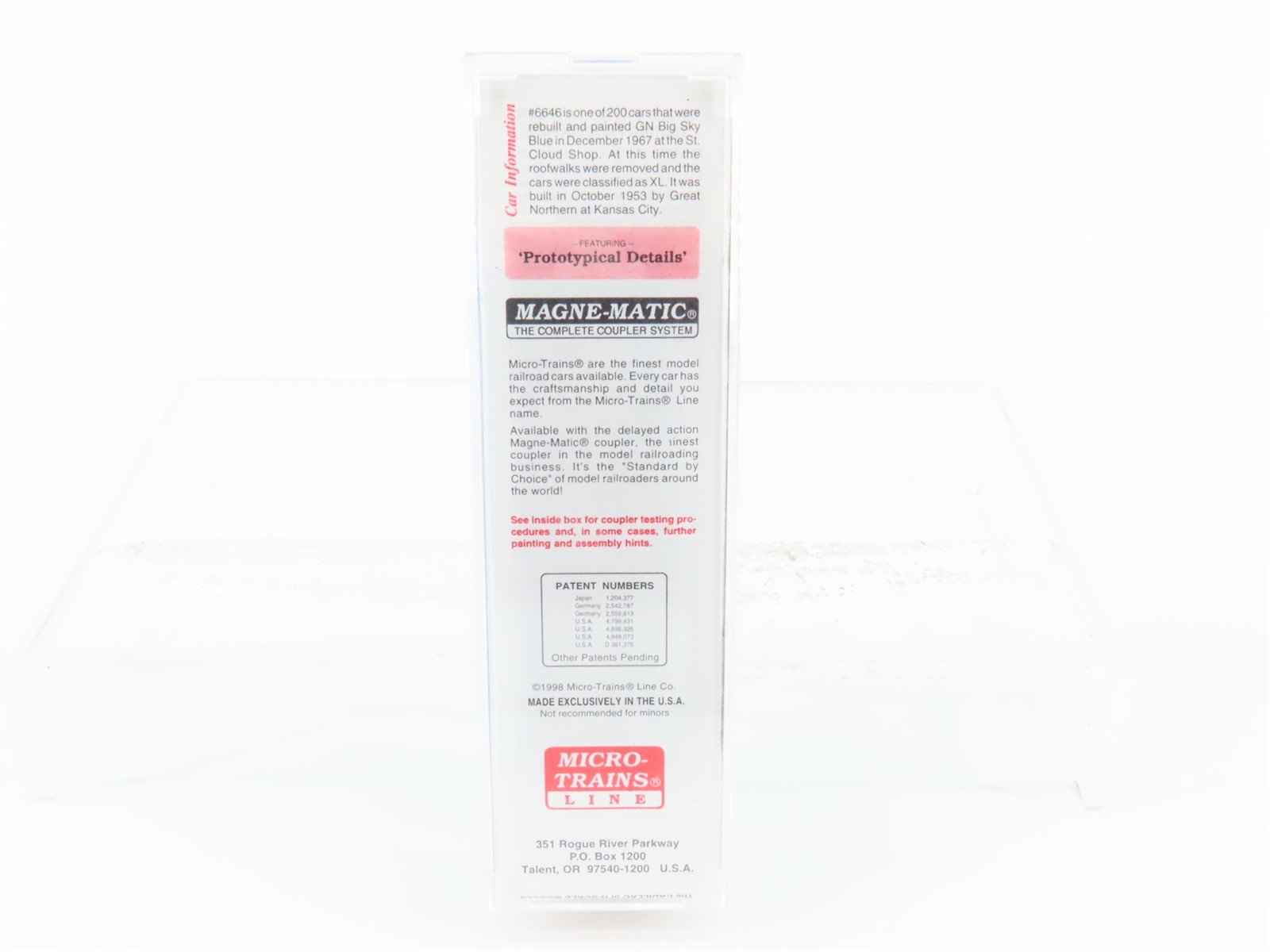 N Scale Micro-Trains MTL 74030 GN Great Northern Big Sky Blue 40' Box Car #6646