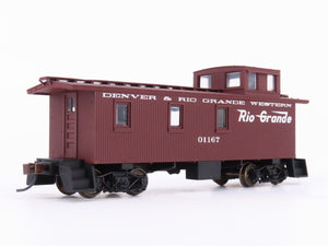 HO Scale Walthers 932-7508 DRGW Rio Grande 30' Wood Caboose #01167