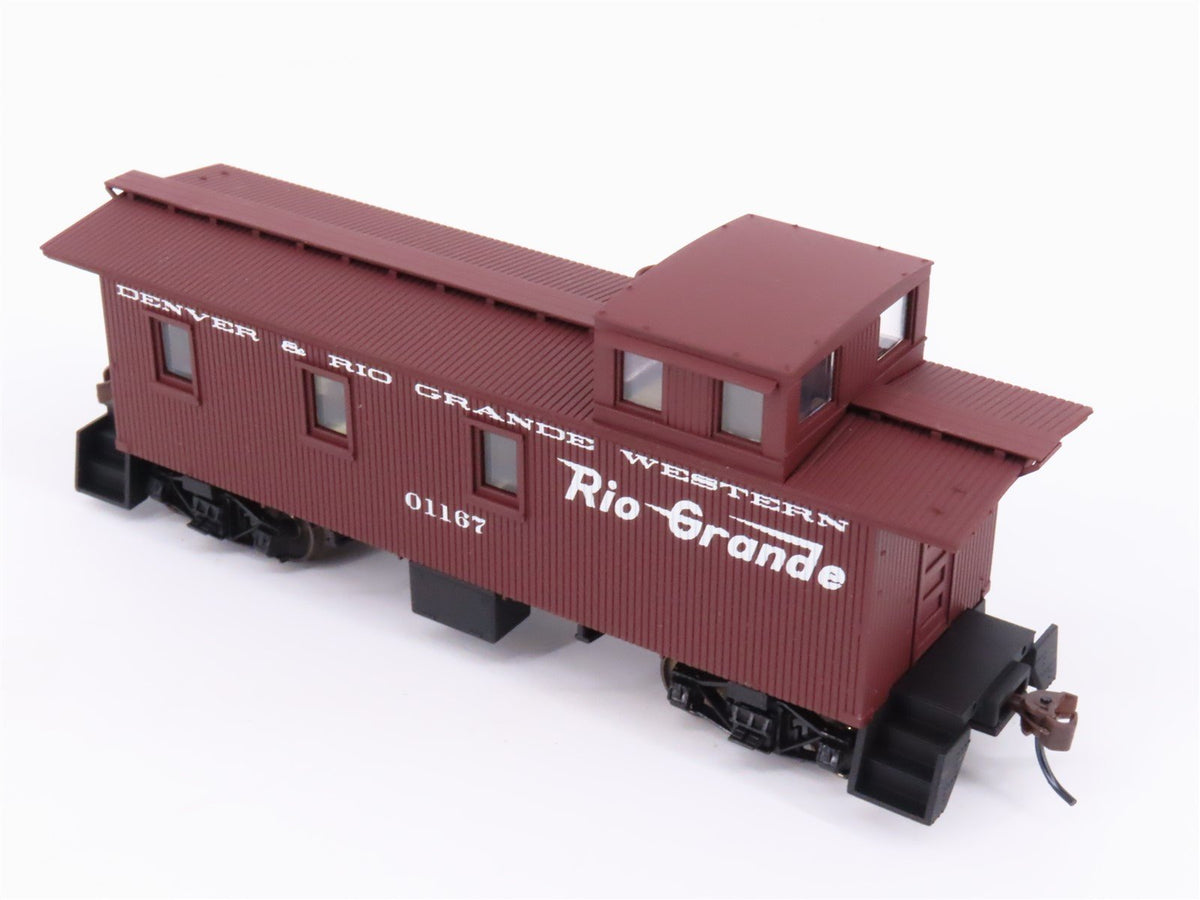 HO Scale Walthers 932-7508 DRGW Rio Grande 30&#39; Wood Caboose #01167