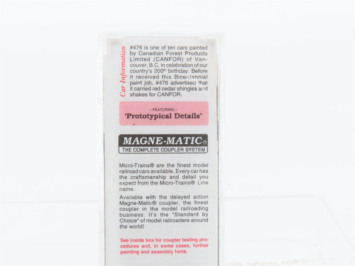 N Scale Micro-Trains MTL 75050 USLX CANFOR 1776-1976 50&#39; Box Car #476